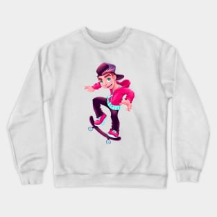 Happy skater boy Crewneck Sweatshirt